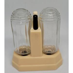 Vintage 1930s Bakelite And Glass Salt and Pepper Imperial Metal Manufacturing